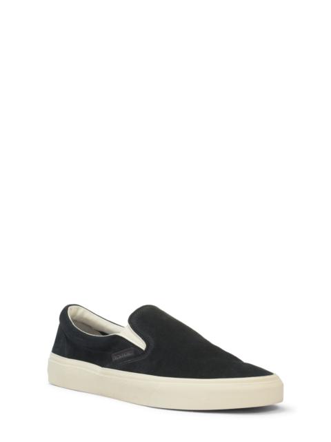 TOM FORD TOM FORD Jude Suede Slip-On Sneaker in 3Nw02 Black/Cream at Nordstrom