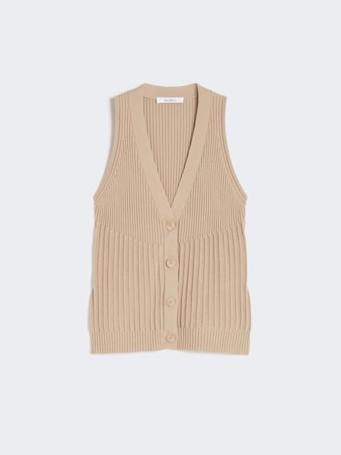 Max Mara BIMBA Cotton yarn and viscose crepe gilet