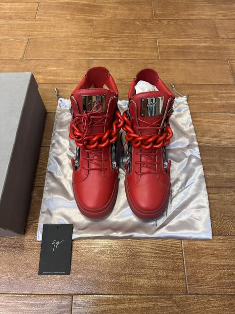 Giuseppe Zanotti Giuseppe Zanotti GZ Red Chain Lace-up High-Top Sneakers