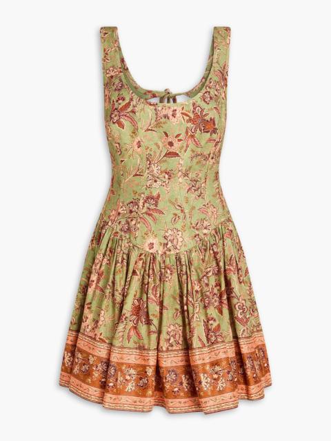 Zimmermann Floral-print linen mini dress