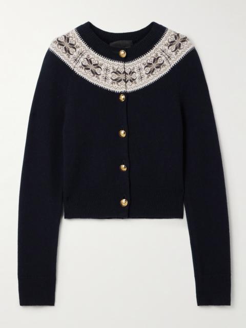 NILI LOTAN Josefa Fair Isle Cashmere Cardigan