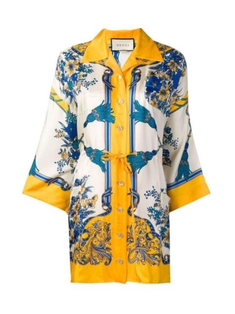 GUCCI Printed Silk Kimono Shirt