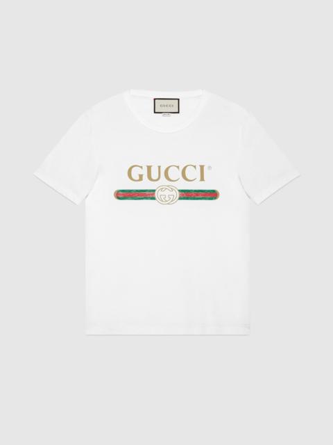 GUCCI Oversize washed T-shirt with Gucci logo