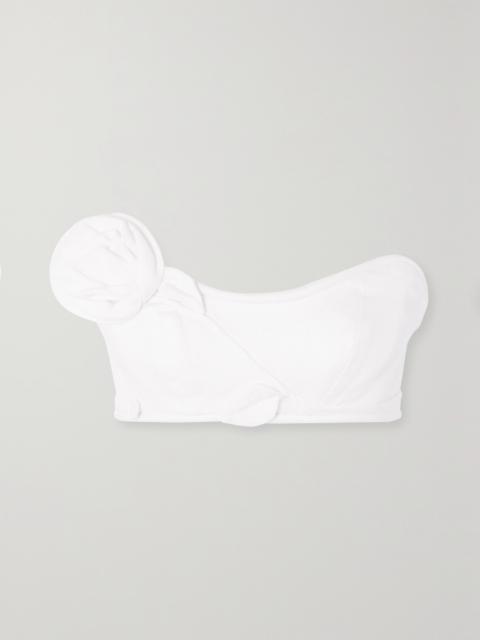 Zimmermann Matchmaker Cropped Appliquéd Linen Top