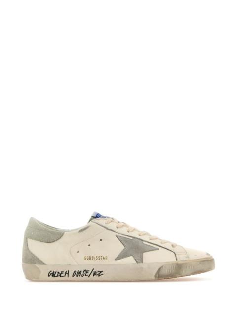 Golden Goose Super-Star Distressed Printed Suede-Trimmed Leather Sneakers