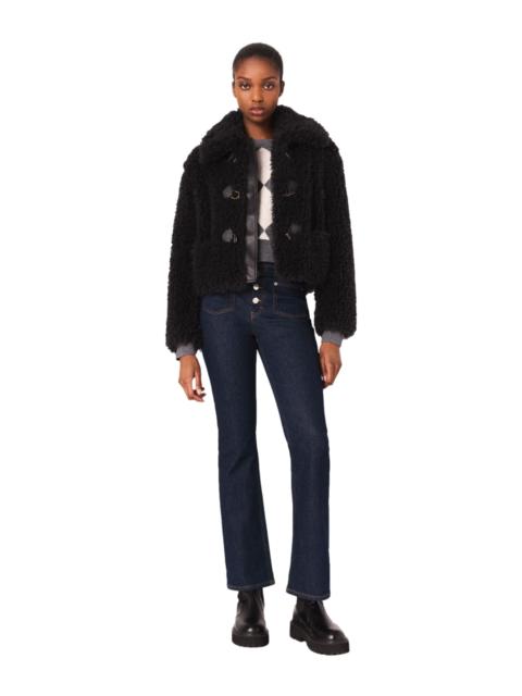 maje maje Short curly coat in Anthracite Grey at Nordstrom