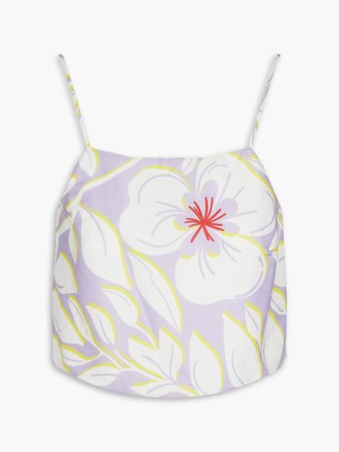 Other Designers Cropped floral-print cotton top