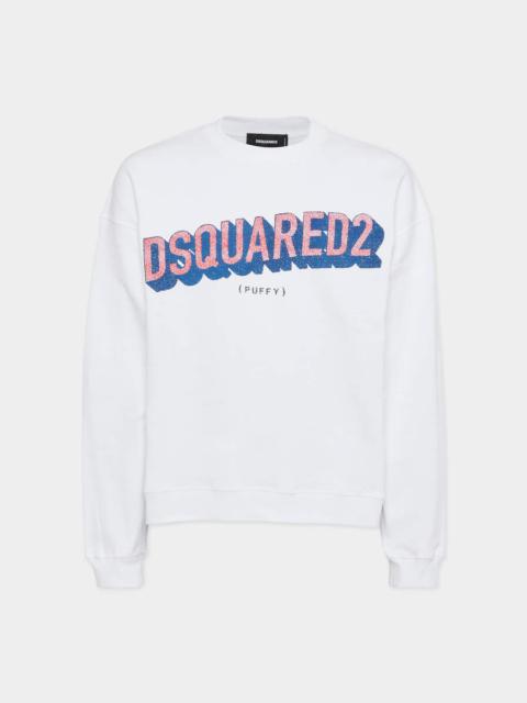DSQUARED2 RELAX FIT TACTILE LOGO CREWNECK