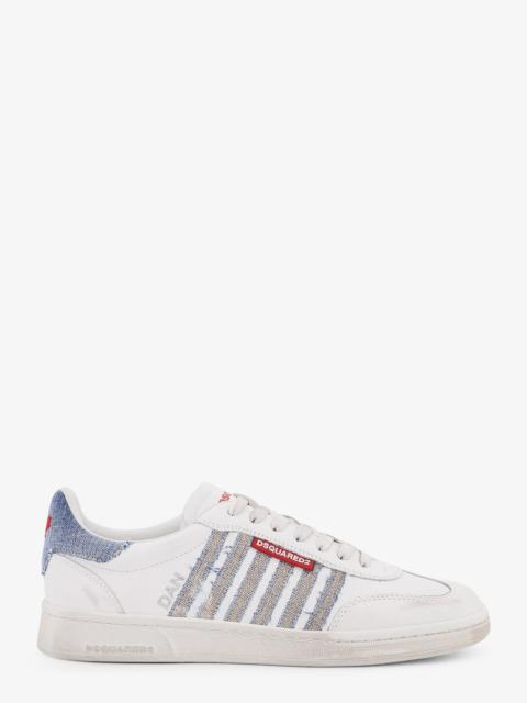 DSQUARED2 Dsquared2 Low-Top Leather Sneakers With Denim Profiles