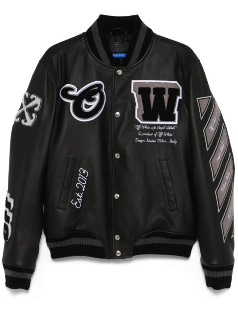 Off-White Off-white Full Leather Bomber Jacket