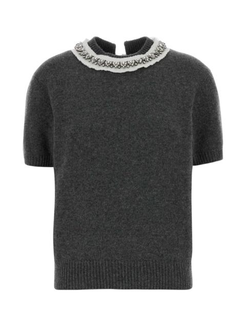 Prada Prada Women Dark Grey Wool Blend Sweater