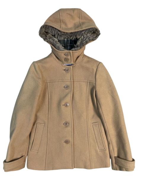 Burberry Burberry Blue Label Vintage Wool Coat Faux Fur Size 38