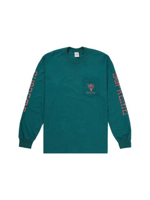 Supreme Supreme SOUTH2 WEST8 L/S Pocket Tee Teal