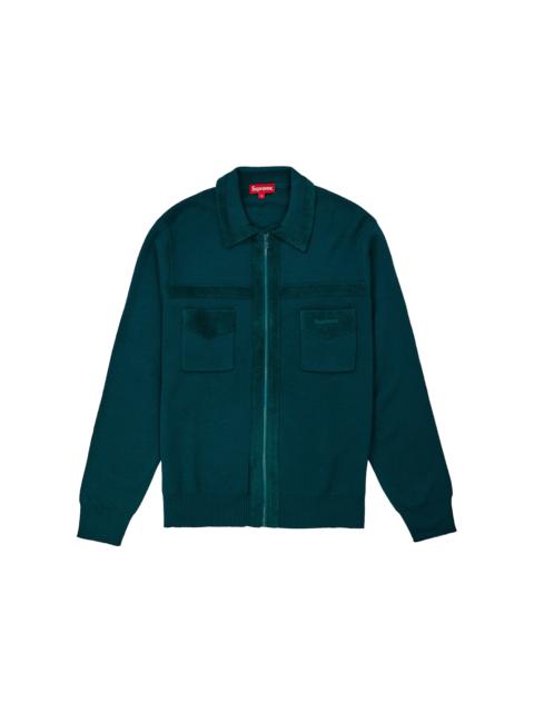 Supreme Supreme Corduroy Detailed Zip Sweater Teal