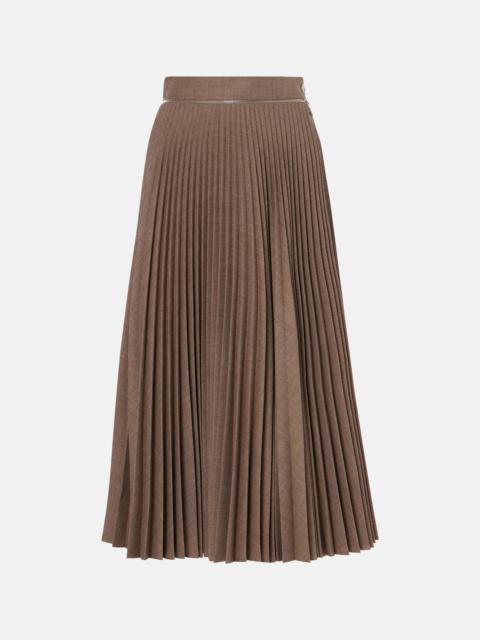 Pleated wool midi skirt