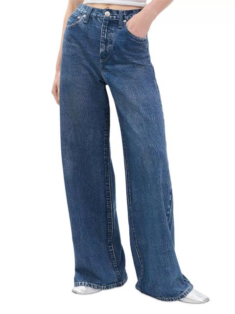 rag & bone Miramar Sofie High Rise Wide Leg Terry Sweatpant Jeans in Almda