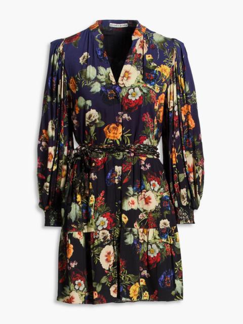 Alice + Olivia Antoinette floral-print sateen mini dress