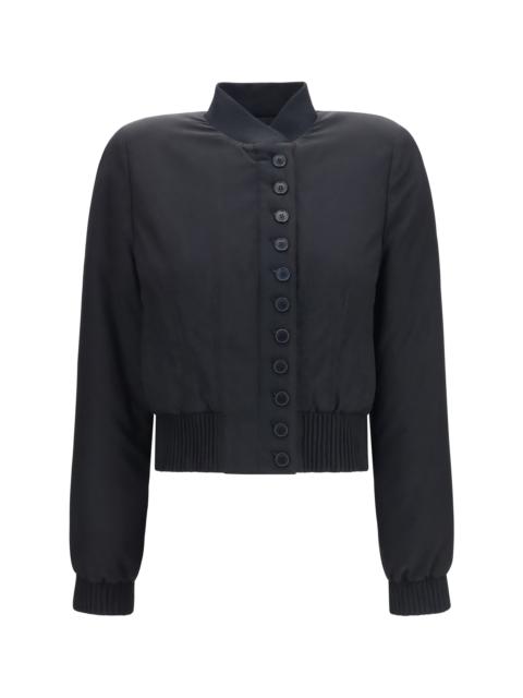 Alexander McQueen Alexander Mcqueen Women Buttoned Bomber Jacket With Visible Stitching