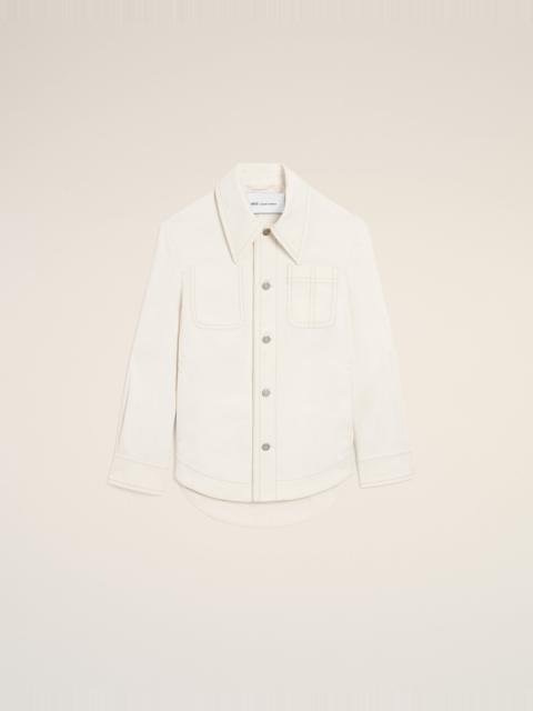 AMI Paris WHITE COTTON WORKER BUTTONED JACKET
