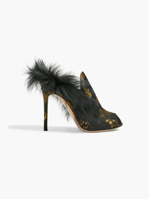 Gianvito Rossi Metallic brocade mules