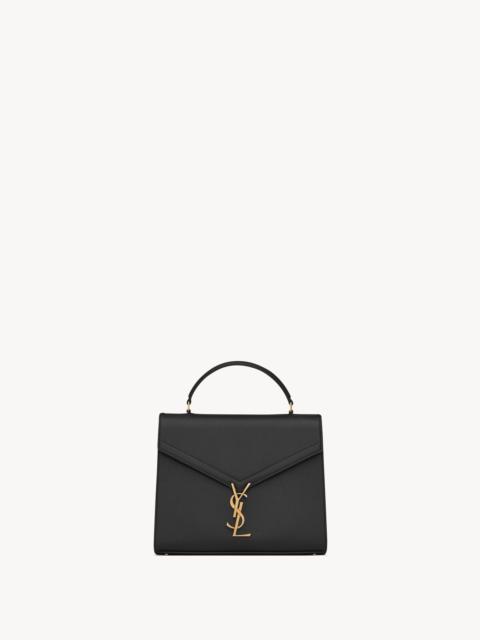 SAINT LAURENT CASSANDRA MEDIUM TOP HANDLE BAG IN GRAIN DE POUDRE EMBOSSED LEATHER