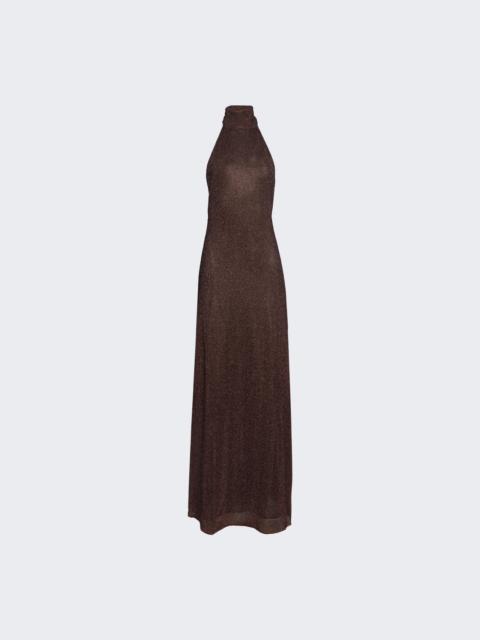 Oséree Lumiere Ring Turtleneck Dress Chocolate