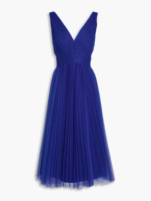 Other Designers Pleated tulle midi dress