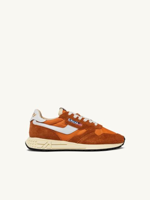 AUTRY REELWIND LOW SNEAKERS IN AMBERGLOW NYLON AND SUEDE