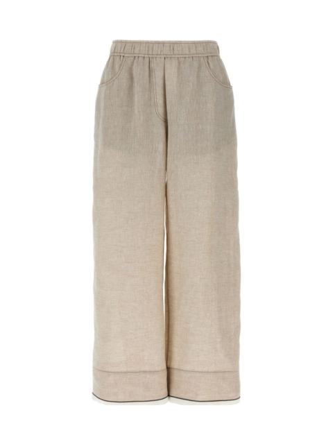 Brunello Cucinelli Linen wide-leg trousers