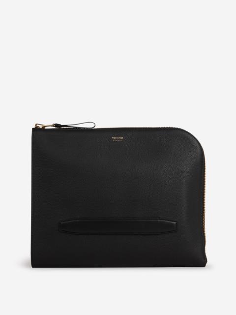 TOM FORD LOGO LEATHER DOCUMENT HOLDER