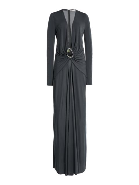 CHRISTOPHER ESBER Orica Crystal Ruched L/S Dress blue