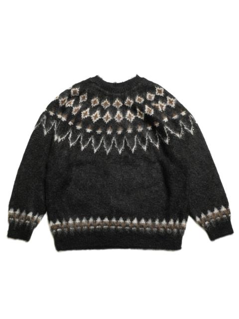 South2 West8 South2 West8 - Mohair Crew Neck Sweater - Nordic Skull - RW663