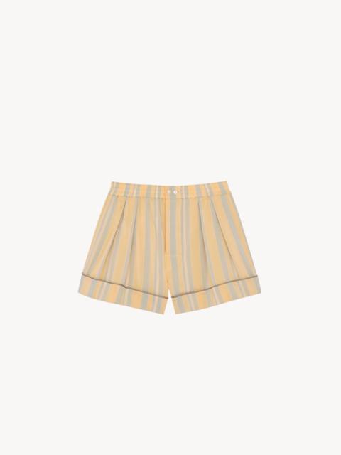 SAINT LAURENT PAJAMA SHORTS IN STRIPED COTTON AND SILK