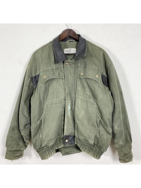 Other Designers Vintage 90S Monte Viso Rugged Jacket Leather Collar J0190