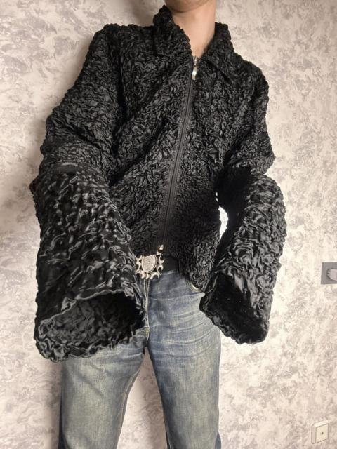 Other Designers Le Grande Bleu (L.G.B.) - Archive LGB IfSixWasNine Style Crinkle Textured Zip Jacket