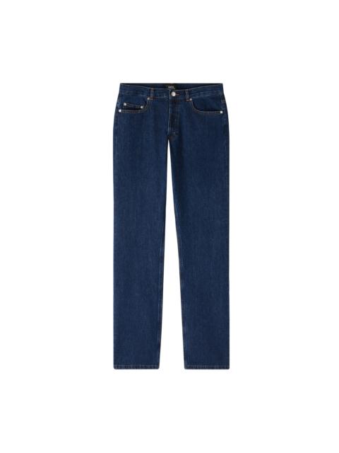 A.P.C. JEAN STANDARD DARK STONEWASHED high-waist straight-leg dark blue stonewashed jeans
