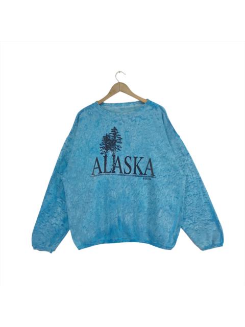 Other Designers Vintage - Vintage Alaska Sweatshirt Ice Blue Tie Dye