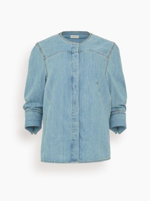 Dries Van Noten Clarissa Demin Shirt in Ice Blue