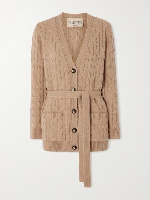 Valentino Cable-knit Cashmere Cardigan