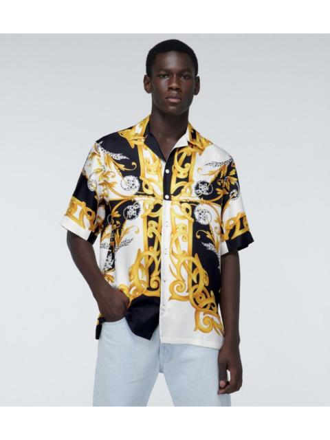 VERSACE Versace Barocco Acanthus Print Silk Shirt