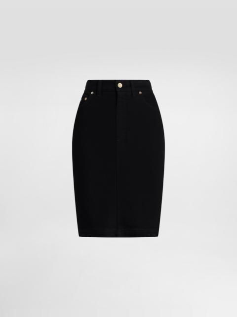 Denim midi skirt