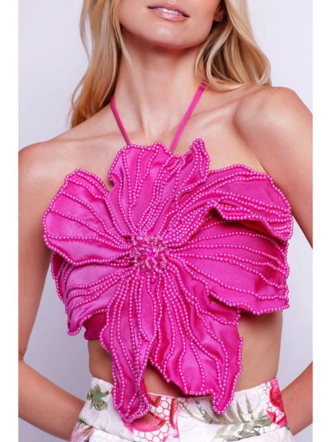 PatBO HAND-BEADED FLOWER TOP