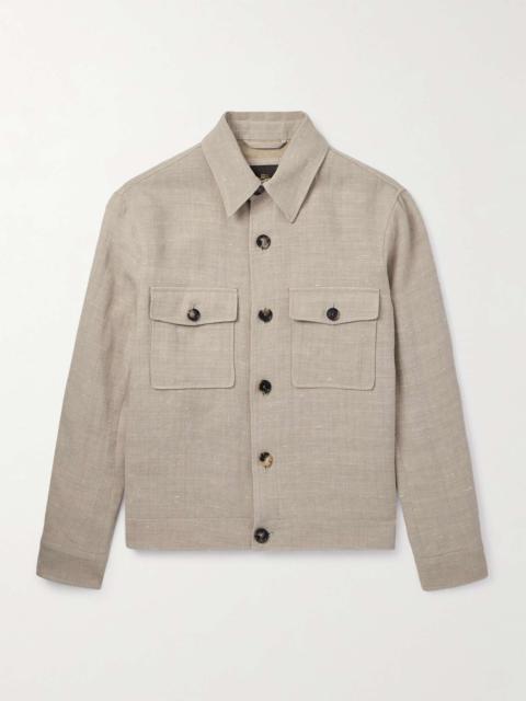 Clem Linen and Silk-Blend Trucker Jacket