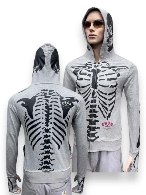 UNDERCOVER 💀CBGB HOME OF UNDERGROUND ROCK Skeleton Skull Zipper Hoodie