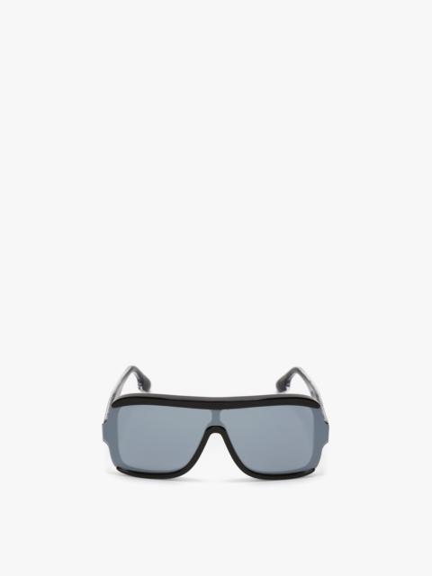 Victoria Beckham Layered Mask Sunglasses In Black-Silver-Mirror