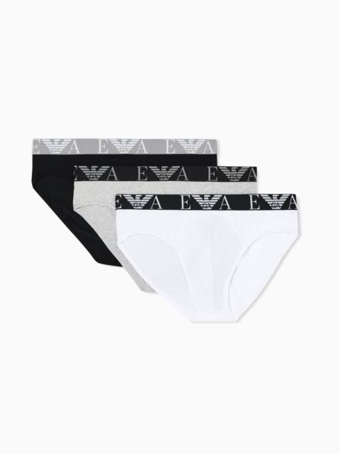 EMPORIO ARMANI PACK 3 BOLD MONOGRAM LOGO BRIEFS