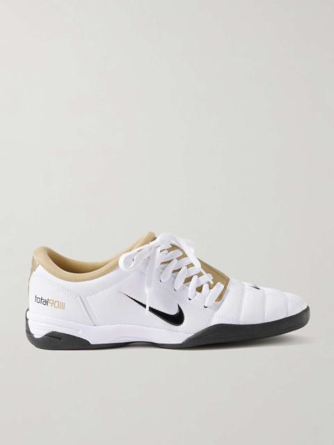 T90 metallic leather sneakers White