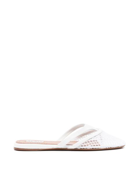Alaïa Leather round toe thong sandals