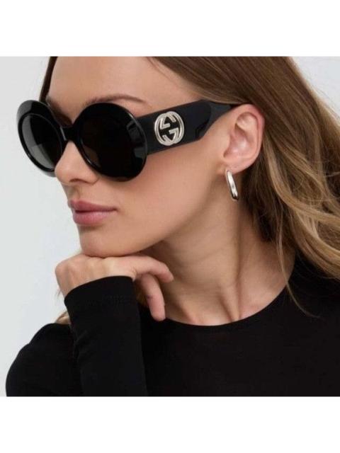 GUCCI NEW GG1647S 007 GUCCI BLACK ROUND WOMEN SUNGLASSES GG 1647S