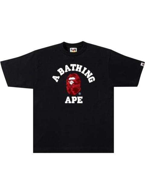 A BATHING APE® BAPE Color Camo College Tee 'Black/Red'